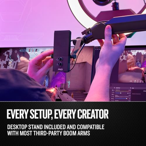 RIG Streaming Bundle M2 STREAMSTAR PRO HD Gaming USB Condenser Microphone Bundled MA-1 Low Profile USB Mic Arm with RGB