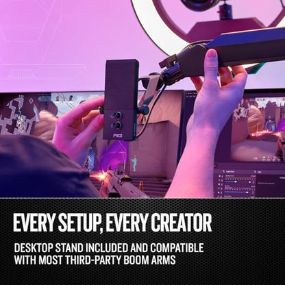RIG Streaming Bundle M2 STREAMSTAR PRO HD Gaming USB Condenser Microphone Bundled MA-1 Low Profile USB Mic Arm with RGB