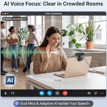 2K Webcam for PC Laptop,PDAF Auto Focus,Dual Noise-Canceling Mics | 1080P@60FPS Streaming Camera with 1/2.8''CMOS Sensor,Privacy Cover,Plug & Play for Gaming/Zoom/Skype/Teams/Live Streaming - size: 2k