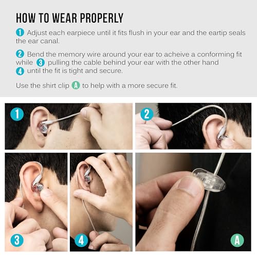 MEE audio M6 Single-Side Earbud, Left Side, 15" Cable, 3.5 mm Plug (Clear) | Extra-Short Cable, For 2-Way Radios, Speaker Mics & PTT Systems, One Wired Earphone, Moldable Earhook & Stereo-to-Mono - size: Left ear