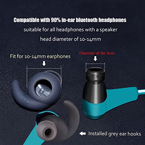 3 Pairs Silicone Hooks Eartip Eartips Earbuds Eargels Compatible with Synchros Reflect BT Sports Wireless Bluetooth Earphones(Black)