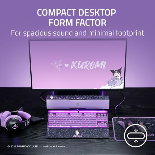 Razer Leviathan V2 X, PC Soundbar, Full-Range Drivers, Kuromi Edition | Compact Design, Chroma RGB, USB-C, Bluetooth 5.0, for PC, Laptop, Smartphones, Tablets & Nintendo Switch - color: Kuromi Edition, size: V2 X