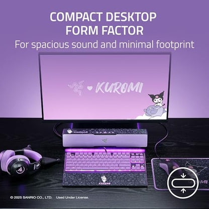 Razer Leviathan V2 X, PC Soundbar, Full-Range Drivers, Kuromi Edition | Compact Design, Chroma RGB, USB-C, Bluetooth 5.0, for PC, Laptop, Smartphones, Tablets & Nintendo Switch - color: Kuromi Edition, size: V2 X