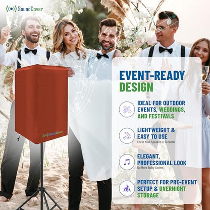 12-Inch PA/DJ Speaker Cover – Brown 420D Polyester with Silver UV50 Coating – Water-Resistant, Protective Bag for Stand-Mounted Powered Speakers – Lightweight, Open-Bottom Design (Single Cover) - size: 12 Inch Single Cover