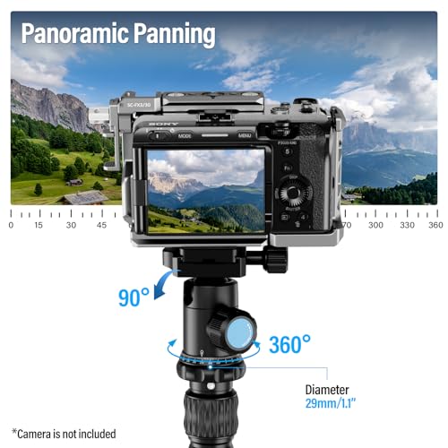 SIRUI Traveler 7C Camera Tripod 65.55 inches Carbon Fiber Arca Tripod with E-10 360° Panorama Ball Head and Arca Swiss Quick Release Plate Load Capacity Up to 17.6lbs, Convertible to Monopod | 17.6LB Load, Arca Swiss QR Plate, Converts To Monopod, DSLR, M
