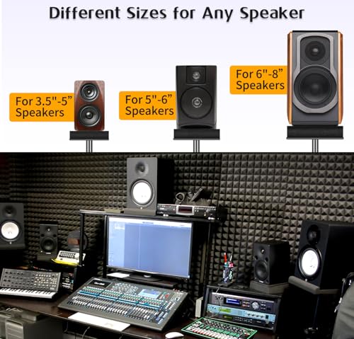 2 Pack Studio Monitor Isolation Pads for Speakers 3-5 Inches Sound Insulation Studio Foam Prevents Vibrations Acoustic Speaker Isolation Pad High Density Fits Most Stands - size: Small