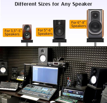 2 Pack Studio Monitor Isolation Pads for Speakers 3-5 Inches Sound Insulation Studio Foam Prevents Vibrations Acoustic Speaker Isolation Pad High Density Fits Most Stands - size: Small