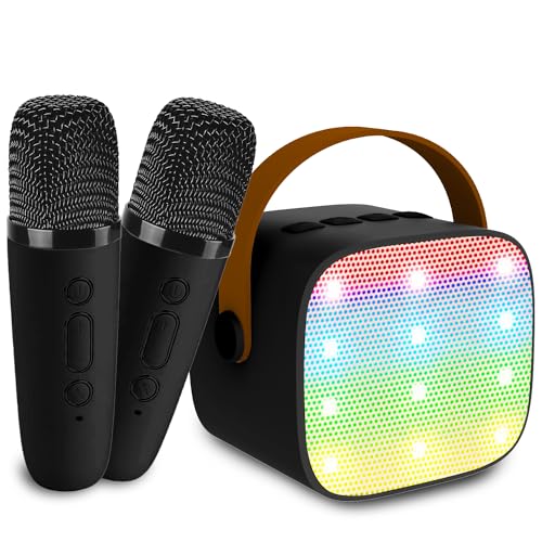 Mini Karaoke Machine for Kids & Adult, 4-12 Years Old Girls Christmas Birthday Gift, Karaoke Toys Gifts for Girls Ages 4, 5, 6, 7, 8, 9, 10, 12 +Year Old Birthday Party Black - color: Black