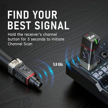 Xvive U35D Wireless Microphone System 5.8GHz (2 Transmitter and 2 Receiver) - color: U35D