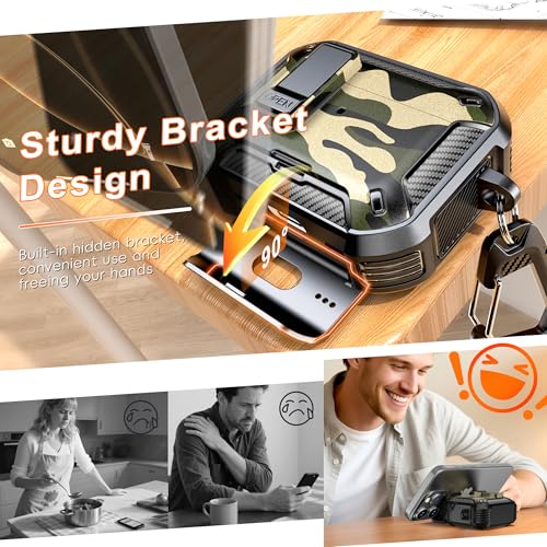 for AirPods Pro 2 Case with Lock Magnetic Lid, Camo | Compatible with AirPods Pro 2nd Generation and AirPods Pro 1st Generation (2019) Case with Cleaner Kit & Carabiner, MagSafe - color: FK-Camo, size: Airpoods Pro 1st/2nd Generation