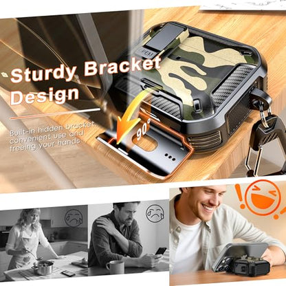 for AirPods Pro 2 Case with Lock Magnetic Lid, Camo | Compatible with AirPods Pro 2nd Generation and AirPods Pro 1st Generation (2019) Case with Cleaner Kit & Carabiner, MagSafe - color: FK-Camo, size: Airpoods Pro 1st/2nd Generation