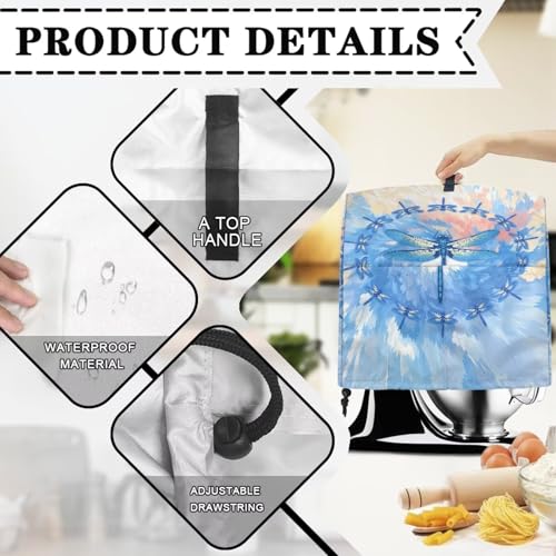 Stand Mixer Dust-Proof Cover, Stand Blender Cover Scratchproof Stand Mixer Protective Cover Fashion Kitchen Deocr Mixer Anti Fingerprints Cover Dragonfly - color: Dragonfly, size: S