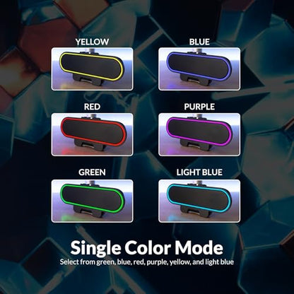 Cyber Acoustics USB Speaker Bar with LED Lights (CA-2890GX) – USB Powered Speaker Bar for PC and Mac, Dynamic LED Lights Sync to Music, Clamps to Monitors up to 1.5 Inches, Great for Music and Gaming - style: USB & LED