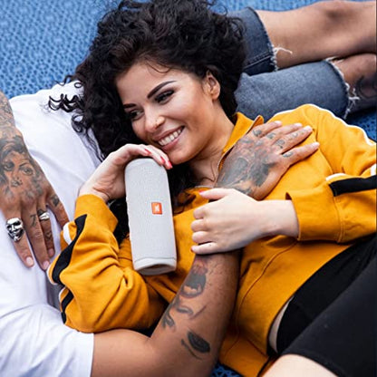 JBL FLIP 5, Waterproof Portable Bluetooth Speaker, White, 3.6 x 3.6 x 8.5 | Sounds better than ever, Bring the party anywhere, Make a splash with IPX7 waterproof design, A rainbow of colours - color: White