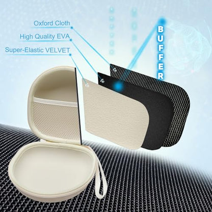 Headphone Case for JLab/Beats/TOZO/JBL/BERIBES/Picun Etc Headphones, Cream | for JLab JBuds Lux ANC/Go Lux ANC, Beats Studio Pro/Solo 4 3,TOZO HT3,KVIDIO Etc Headphone, Hard Shell Case for Travel Home - color: Cream