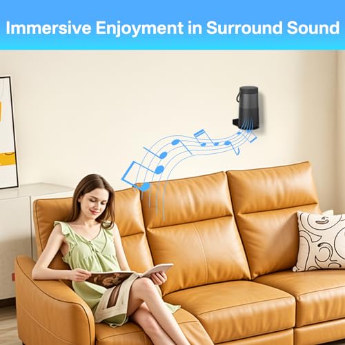 Rimous Metal Speaker Mount Bracket for Bose SoundLink Revolve+ Wall Mount - Anti-Drop Speaker Wall Mount Shelf for Bose SoundLink Revolve 2 Mount Adapter with Hardware Kit Easy to Install