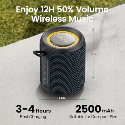 Bluetooth Speaker Wireless,IP67 Waterproof & Dustproof Portable Speaker with Lights,15W Loud Stereo Sound, 2500mAh Battery All Day Playtime, TWS Pairing, BT5.3, Home/Party/Outdoor/Beach (Blue Black) - color: Blue Black