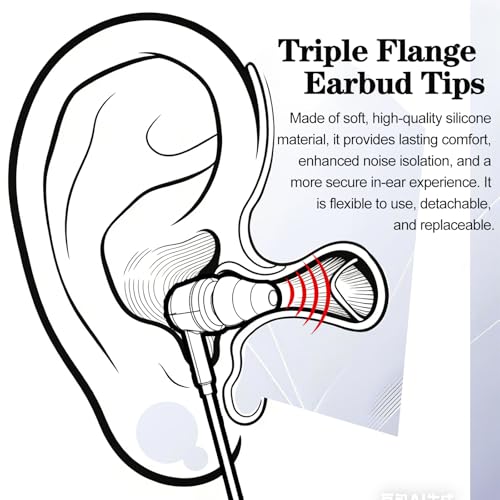 9 Pairs Replacement Earbud Tips Triple Flange Ear Tip for Most in Ear Headphones (Inner Hole 3.8mm) Earbud Covers Triple Flange Noise Isolate Silicone Ear Bud Tips, Black S M L