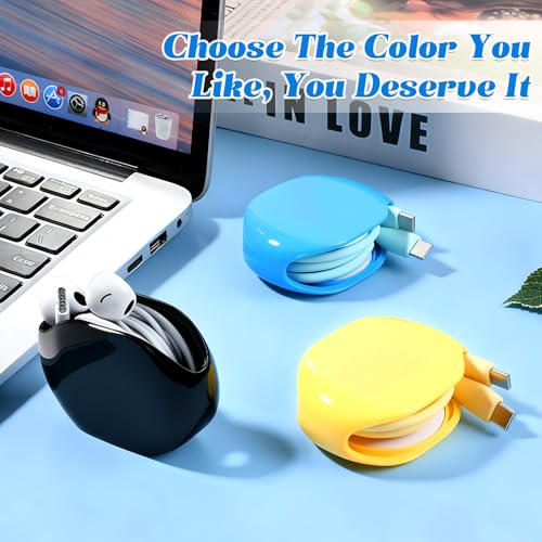 Automatic Cord Reel, Retractable Hidden Cable Reel, for USB Cable Headset Cord Charger Cable for Travel and Organization (3PCS)