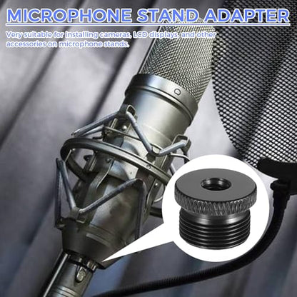 4 Pcs Mic Stand Adapter 1/4 Female to 5/8 Male Screw Adapter Thread，Aluminum Alloy Screw Adapter for Microphone Mount to Camera Tripod