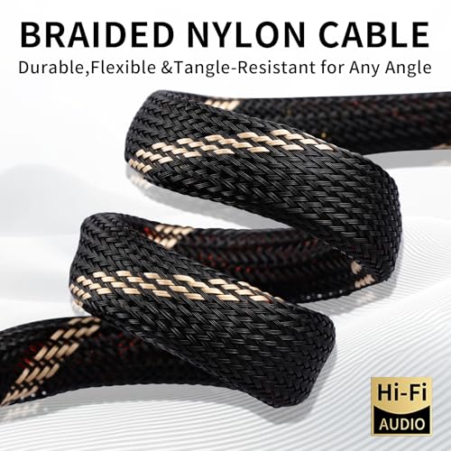 9 AWG 2-Pack Speaker Cable with 2 Banana Plugs to 4 Spades Per Cable | 99.99% OFC Core, 24K Gold-Plated Plugs, Ferrite Cores, Speaker Wire with Connectors for Amplifiers, Home Theater, 4.92ft/1.5m - size: 9.84ft/3m