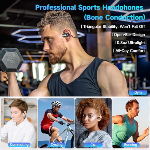 B35 32GB Bone Conduction Swimming Headphones, IPX8 Waterproof Headphones with Bluetooth & MP3 Mode Playback, Open-Ear Sports Headphones