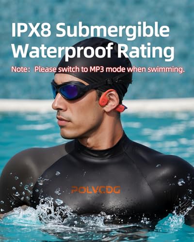 Bone Conduction Headphones,IPX8 Waterproof Swimming Headphones,32GB Memory Open Ear Headphones with Mic,Wireless Bluetooth Earbuds Underwater Sport Earphones for Workout Running Cycling Gift