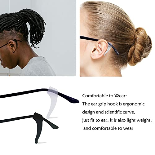 YINGFENG 22 Pairs Anti-slip Eyeglass Ear Grips Hook with Box, Kids and Adults Sport Eyeglass Strap Holder, Eyewear Retainer, Silicone Ear Hook - for Glasses Reading Glasses Retainers(11Black 11White) - color: Black White