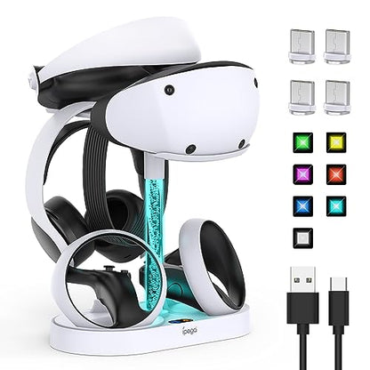 FASTSNAIL RGB Charging Stand & Storage Station for PlayStation VR2 - White - color: White