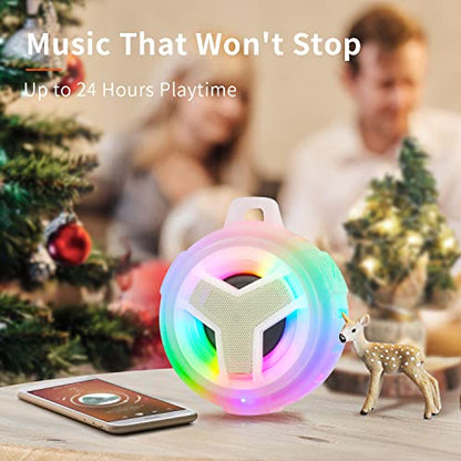 EBODA Shower Bluetooth Speakers Waterproof Teen Girl Gifts Trendy Stuff Kid | IP67 Portable Speaker with LED Light, 2000mAh, True Wireless Stereo, Gifts for Teen Boys, Men and Women, Unique Music Gifts - color: Crystal