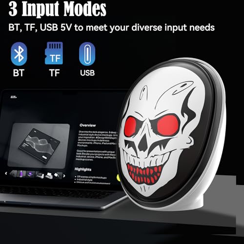 Halloween Ghost Bluetooth Speaker, Spooky Funny Skull Mini Speaker Wireless - color: Multicolor