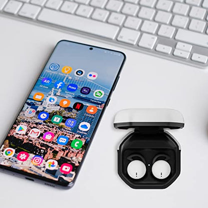 Mini Wireless Bluetooth Earbuds for Small Ear Canals, Sleep Earbuds Noise Isolating, Invisible Earphone for iPhone PC Laptop Tablets Sports (White Black) - color: WhiteBlack