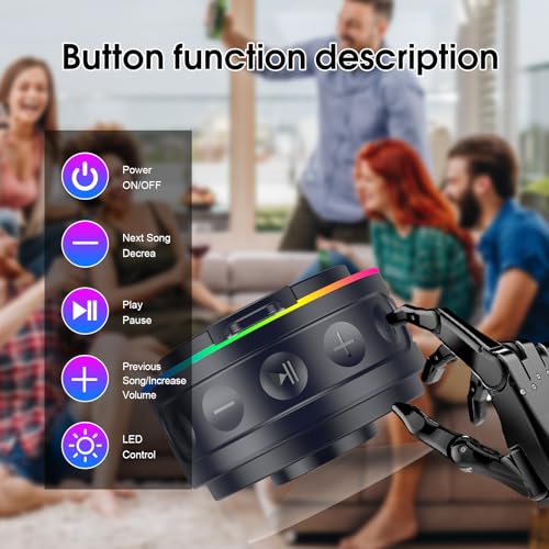 Bluetooth Shower Speaker Stereo Sound with Suction Cup, Built-in Mic | Portable Bluetooth Speaker with Lanyard, IPX7 Waterproof Wireless Speakers Bluetooth 5.4 for Bathroom/Party/Beach/Gift, Blue