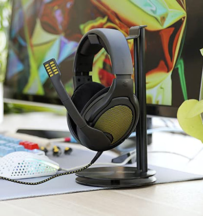 DROP + EPOS PC38X Gaming Headset Noise-Cancelling Microphone with Over-Ear Open-Back Design, Velour Earpads, Compatible with PC, PS4, PS5, Switch, Xbox, Mac, Mobile, and More (Yellow) - color: Black, style: EPOS PC38X