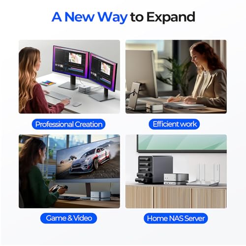 GIISSMO Mac mini M4 Dock with 4K@60 HDMI, 8TB M.2 NVMe SSD Enclosure, Mac mini Hub & Stand for Mac mini M4 and M4 Pro 2024 (10G USB A/C, 5G USB A*2, USB-C Charge, SD/TF, Audio) - color: White