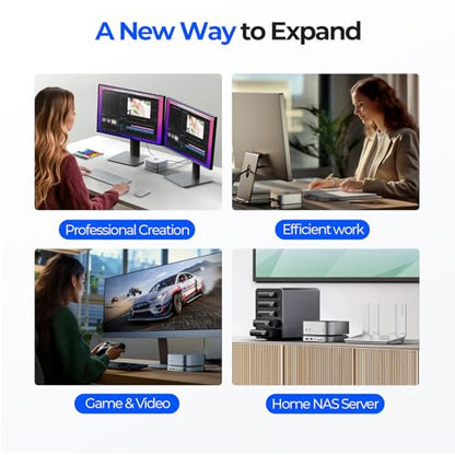 GIISSMO Mac mini M4 Dock with 4K@60 HDMI, 8TB M.2 NVMe SSD Enclosure, Mac mini Hub & Stand for Mac mini M4 and M4 Pro 2024 (10G USB A/C, 5G USB A*2, USB-C Charge, SD/TF, Audio) - color: White