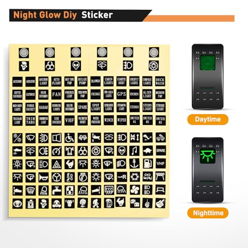 Nilight 4 Gang Rocker Switch Panel SPST On Off Toggle with DIY Label Sticker | 5PIN Electrical 12V/20A 24V/10A Aluminum Plate with Pre-Wired Jumper Wires for LED Light Bar RV Boats 4X4 Cars Green - color: Green, size: 4 Gang