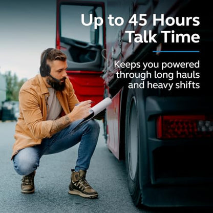BlueParrott Pro B450 Bluetooth Headset | 98% noise cancellation headset for professional drivers; ANC, voice control, 45 hr talk time