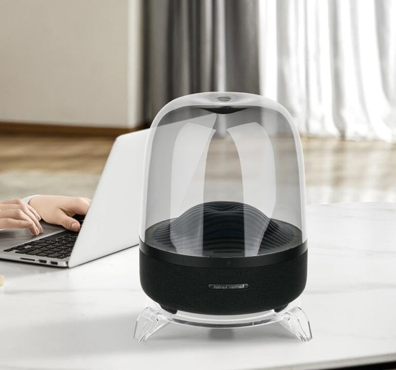 Coyktonty Speaker Stand for Harman/Kardon Aura Studio3/4 Wireless Portable Bluetooth Speaker Mount Desktop Stand Holder (Transparent) - color: Transparent