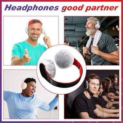 500 Pcs Disposable Headphone Covers, Non-Woven Sanitary Headphone Hygiene Covers for Over-Ear Headphones (8-11cm), Ideal for Gyms, Salons, Call Centers & Shared Headsets, White