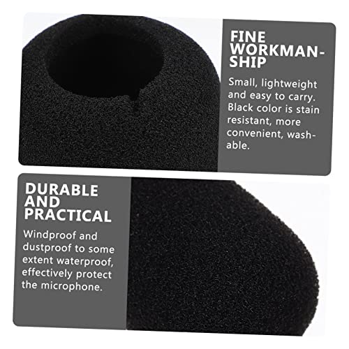 10pcs Black Sponge Microphone Covers Washable Windproof Mic Set