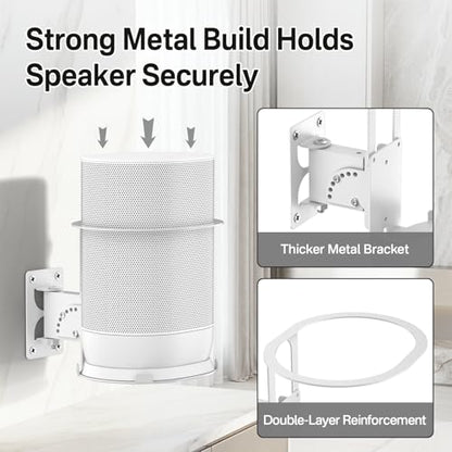 Adjustable Speaker Wall Mount for Sonos Move and Sonos Move 2, Wall Mounted Bracket, Adjustable Tilt and Swivel, Space Saving Speaker Holder, White - color: White, size: 1 Pack