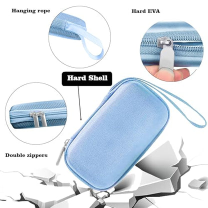 Hard Carrying Case Compatible with EMAY 6L ECG Monitor（Blue） | EMAY 6L carry case protects a portable ECG monitor with a shock-resistant shell and mesh pocket, With waterproof design - color: Blue