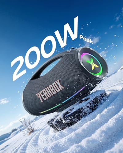 Yeahbox X-Boom X Portable Bluetooth Party Speaker with Dual Mics, 200W Peak - color: Black