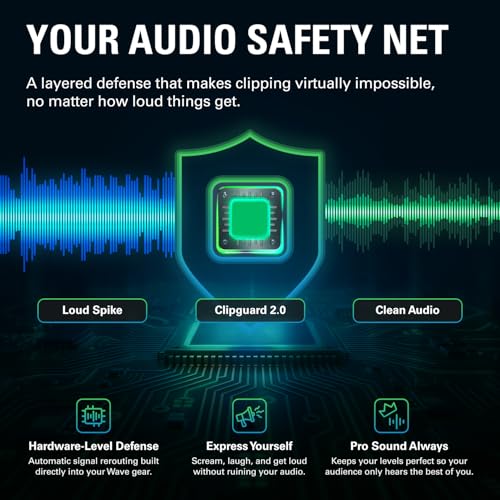 Elgato Wave:3 MK.2 USB Condenser Microphone, DSP Effects | Clipguard 2.0 protection, Auto Gain calibration, Onboard voice enhancer, compressor, EQ, Multifunction dial, USB-C - color: Black