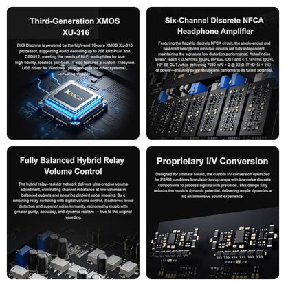 Topping DX9 Discrete Full Balanced DAC Headphone Amplifier Combo, 10000mW x 2 Amp with AK4118 XU-316 DSD512, USB/Bluetooth/2*Opt/2*Coax/AES/IIS Input, XLR/RCA 6.35mm/4.4mm/4-PIN XLR Output, Silver - color: Silver