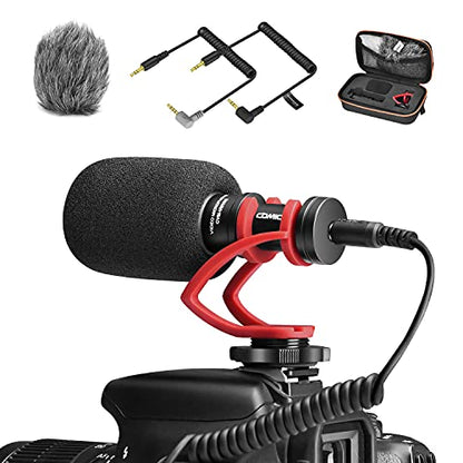 COMICA CVM-VM10II Universal Shotgun Microphone for Camera, iPhone, Android - color: Red