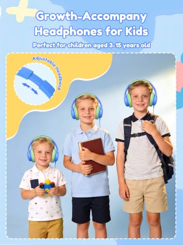 Acer OHW328 Kids Headphones Wired for School - Over Ear Design | 85/94dB Safe Volume, 3.5mm Jack Foldable Headphones for Kids Boys Girls Classroom Yoto Player Chromebook Travel Blue Green - color: Blue Green