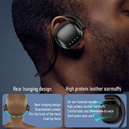 CHUYI Wireless Earphone Over Ear Wireless Bluetooth Headphones Behind The Head, Foldable Wireless Stereo Wrap Around Head Headset On-Ear Earphones for Workout Office Walking, 23Hrs Music Time (Black)