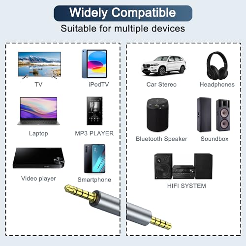 3 Pack 3.5mm Audio Adapter, 1/8" TRRS Stereo Jack Adapter, Male Coupler Gold Plated Connectors, for Mobile Phones, Tablets, Car Audio, Speakers - style: M to M